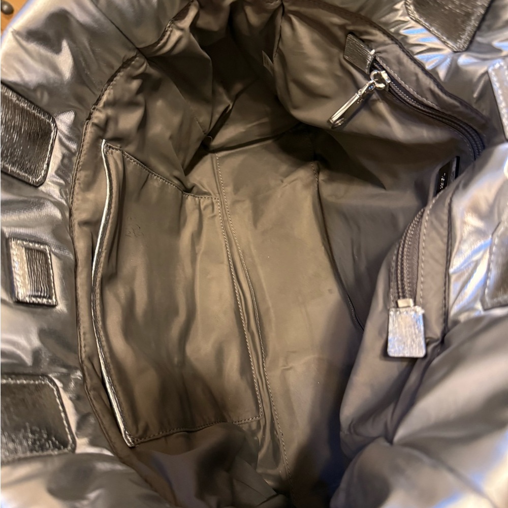 Tory Burch Metallic Silver Puffer Tote - Picture 5 of 5